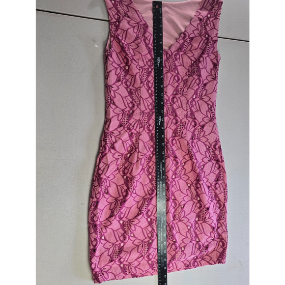 PIT Amsterdam Dress Women's 4 Pink Embroidered Sleeveless Mini Back Zipper NWT - Picture 6 of 14